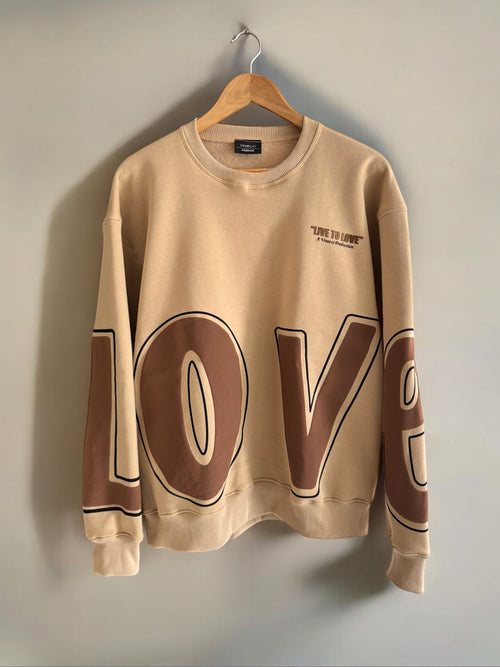 Beige Love Sweatshirt