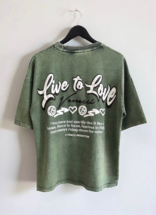 Stone green love t-shirt