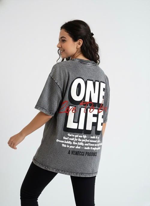 Acid grey life t-shirt
