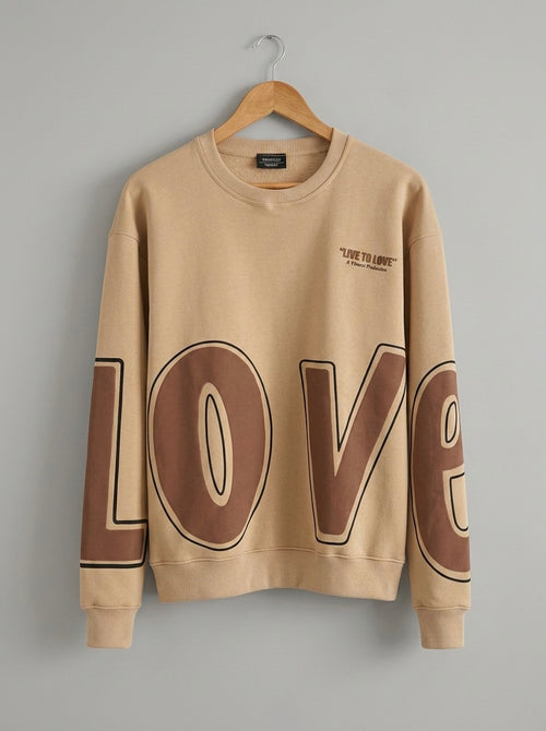 Beige Love Sweatshirt