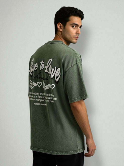 Stone green love t-shirt