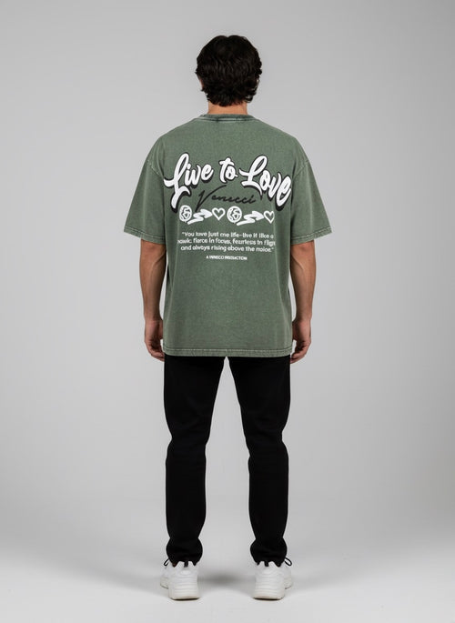 Stone green love t-shirt