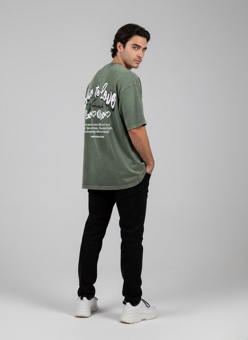 Stone green love t-shirt