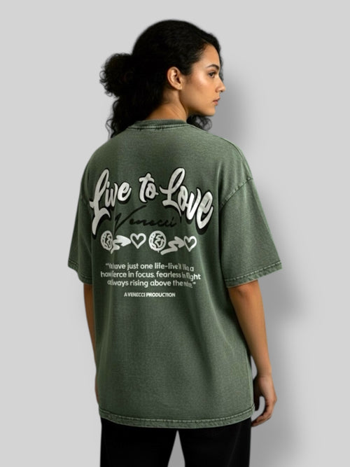 Stone green love t-shirt