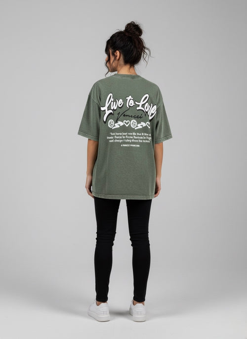 Stone green love t-shirt