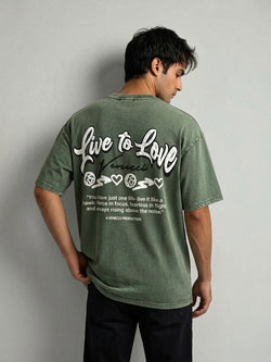 Stone green love t-shirt