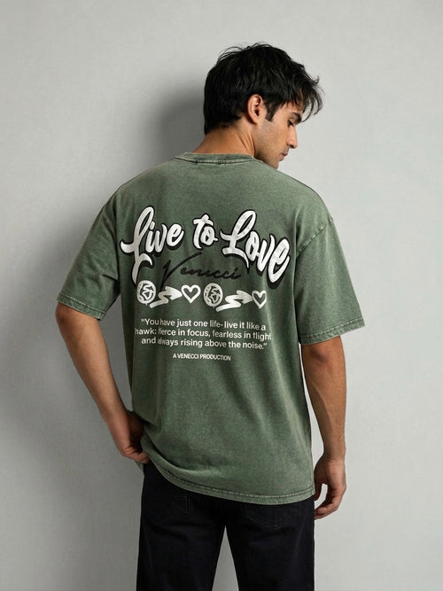 Stone green love t-shirt
