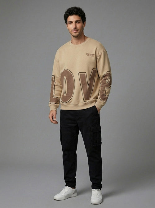 Beige Love Sweatshirt