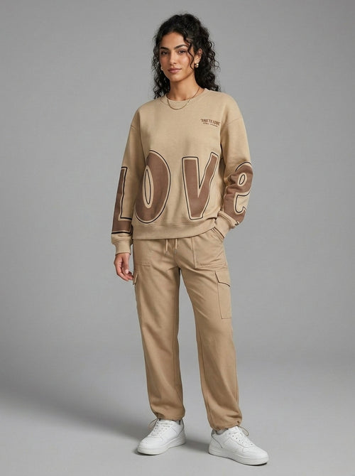 Beige Love Sweatshirt