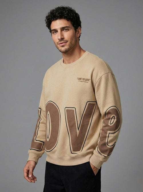 Beige Love Sweatshirt
