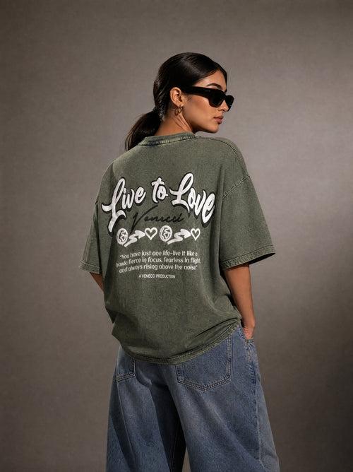 Stone green love t-shirt