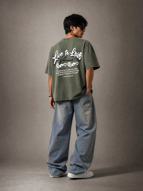 Stone green love t-shirt