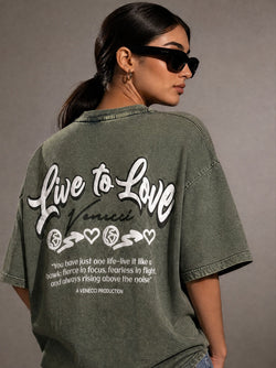 Stone green love t-shirt