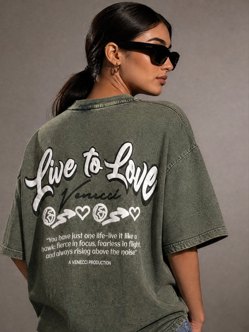 Stone green love t-shirt