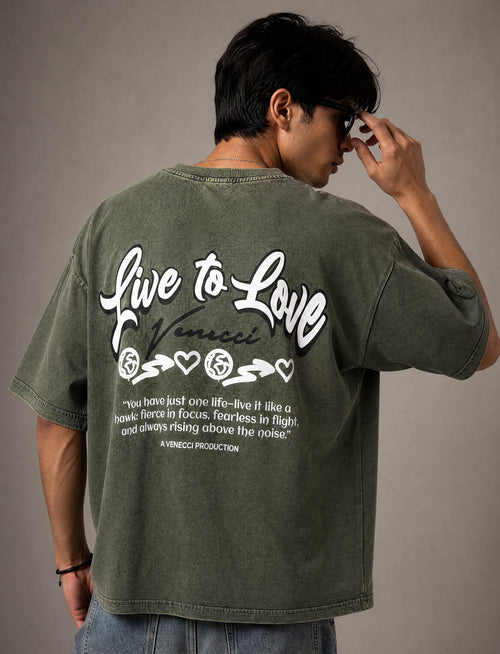 Stone green love t-shirt