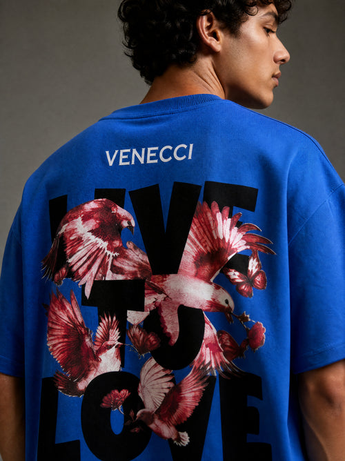 Blue Live to love T-shirt
