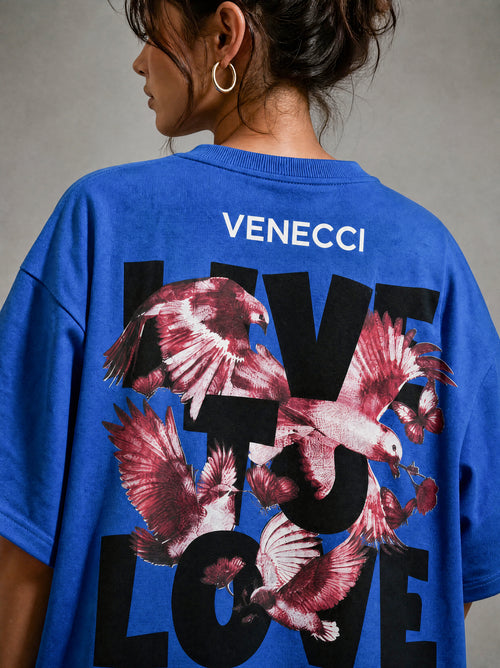Blue Live to love T-shirt