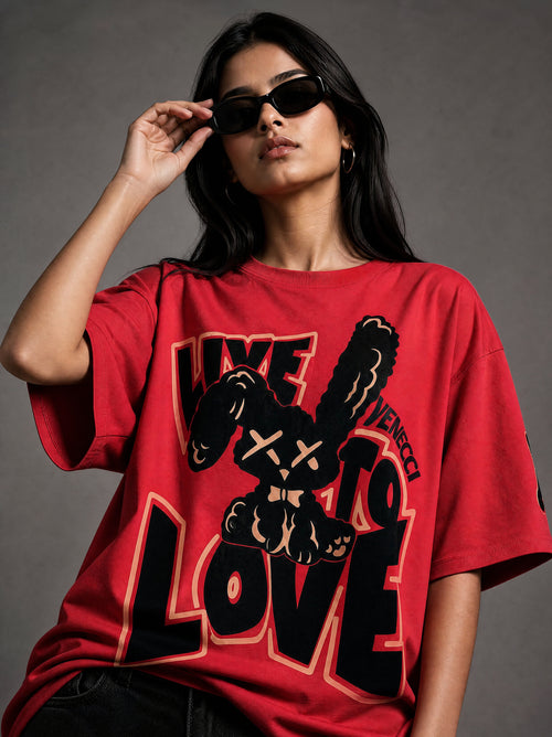Red Live To Love T-shirt