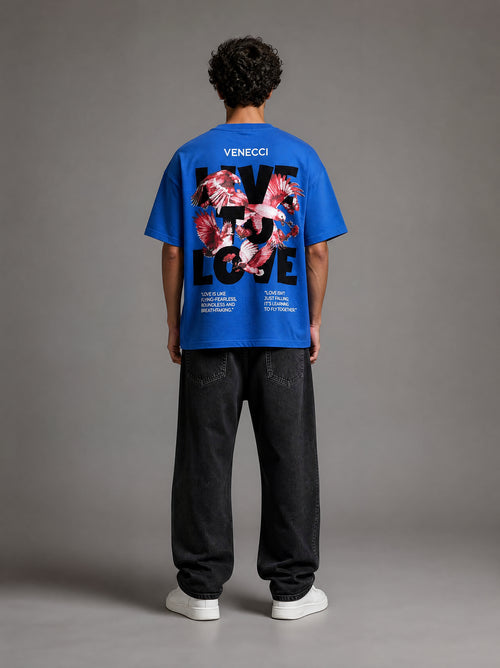 Blue Live to love T-shirt