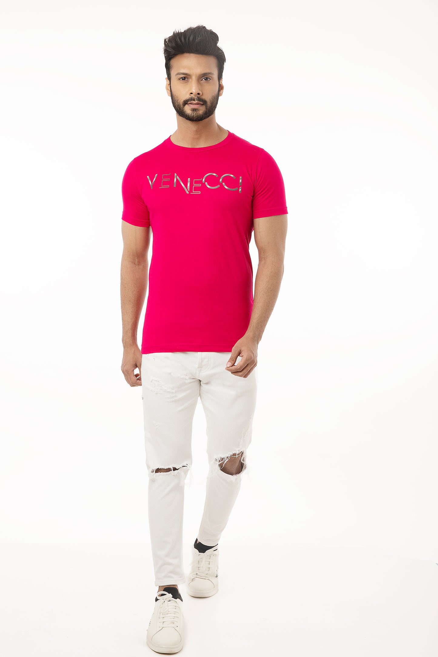 VENECCI Mens Tshirt - Pink